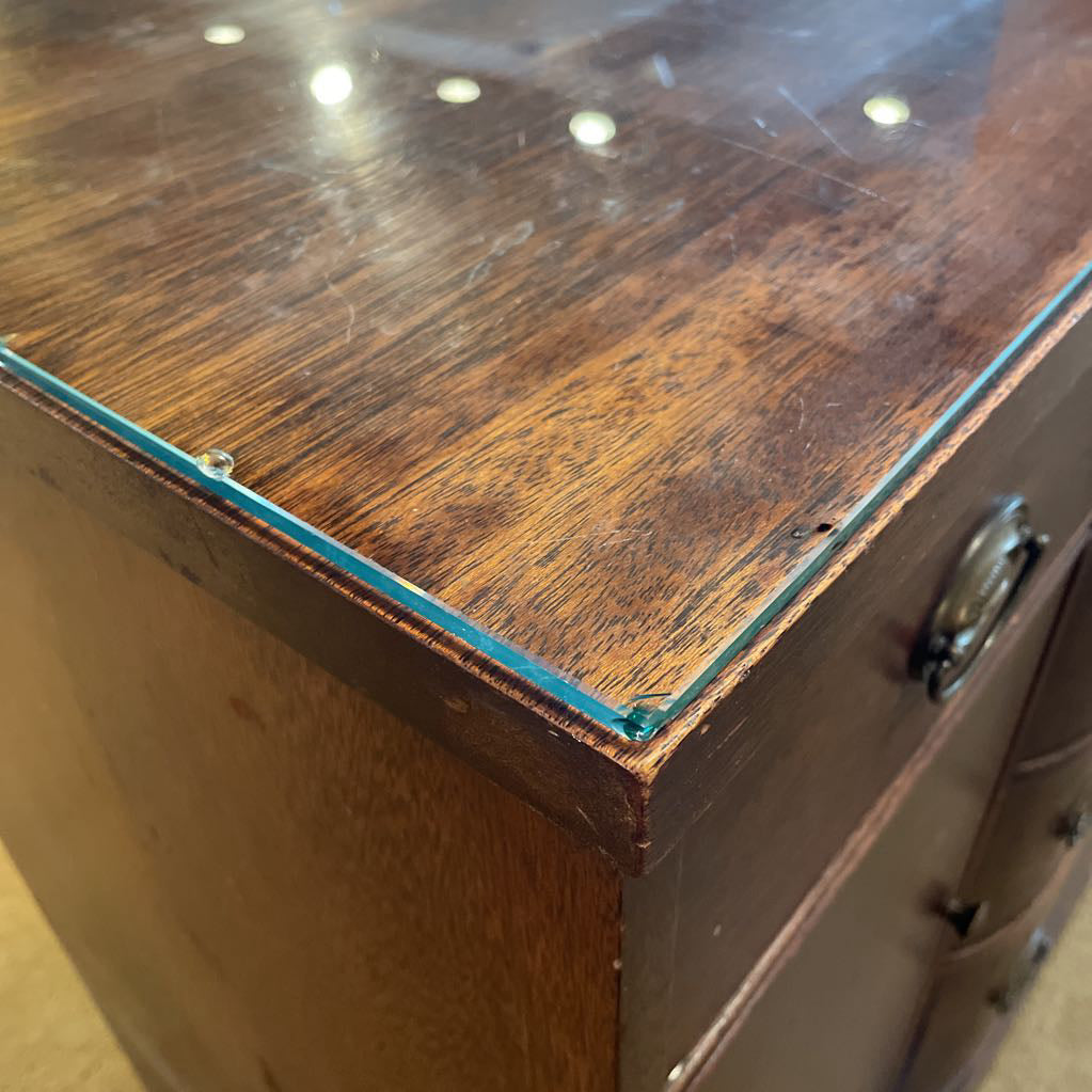 French Fine Furniture Traditional Buffet with Glass Top(61x20x38) C CONSOLE TABLES