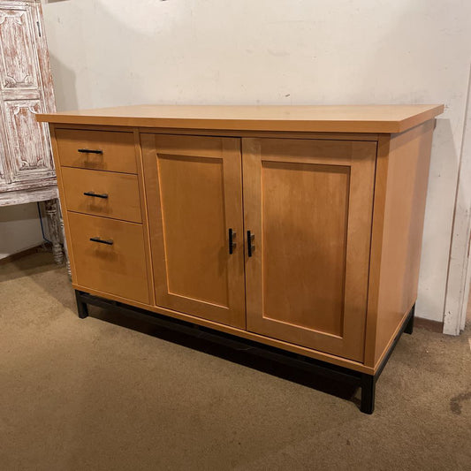 Pine Modern Credenza with 3 Drawers C CABINETS
