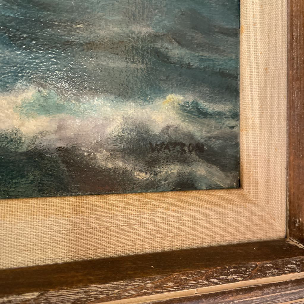 Sailing Ship Painting in Rustic Frame