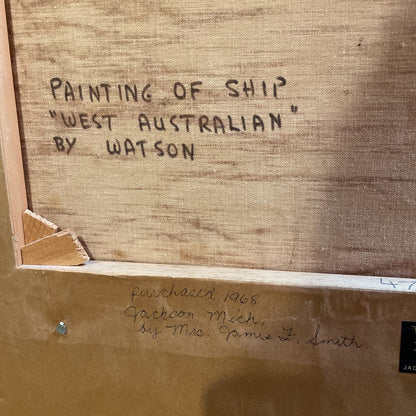 Sailing Ship Painting in Rustic Frame