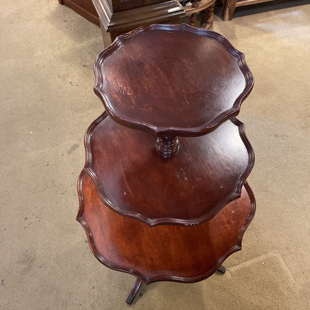 3 Tier Mahogany Side Table