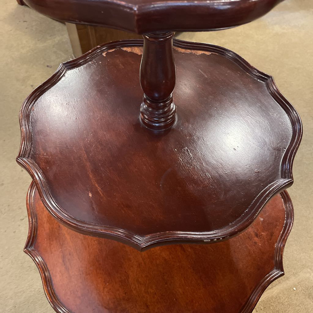 3 Tier Mahogany Side Table