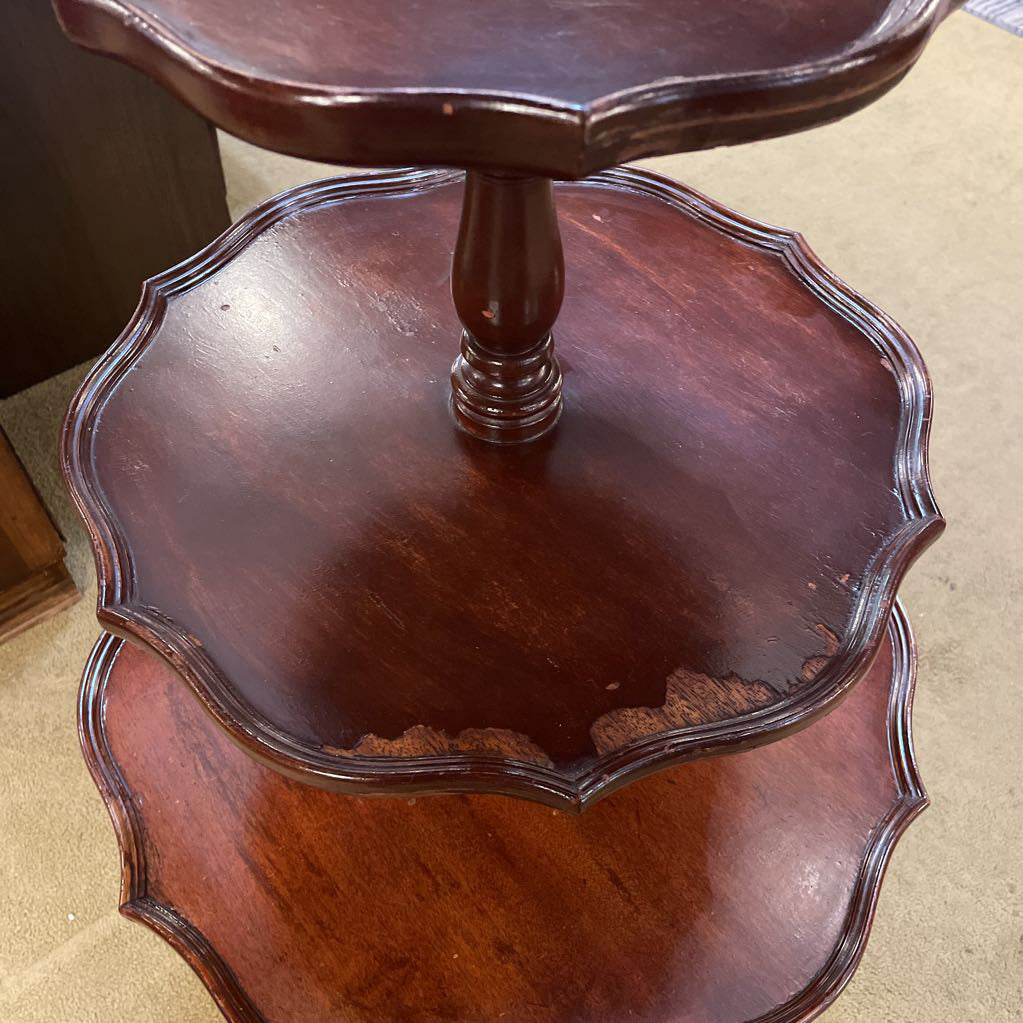 3 Tier Mahogany Side Table