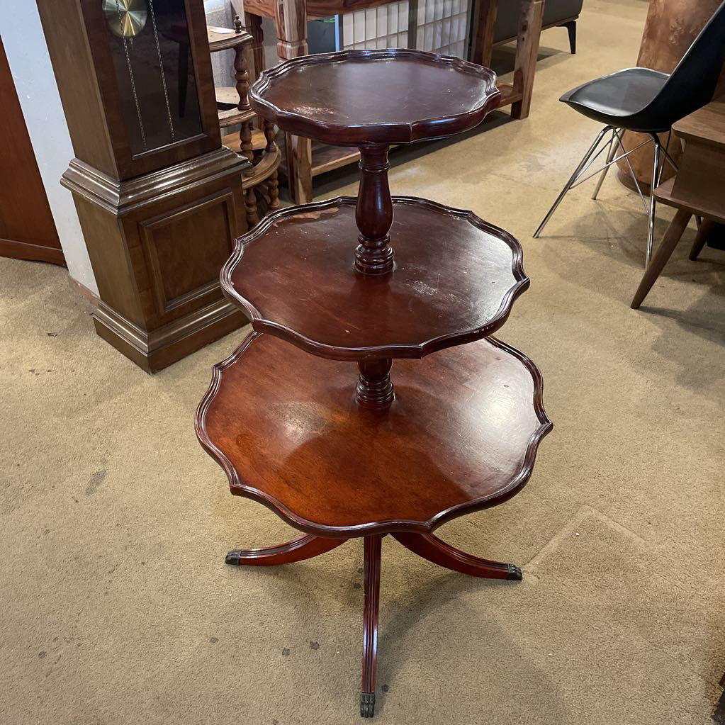 3 Tier Mahogany Side Table