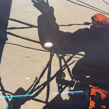 Lineman at Work on Power Pole Art ART