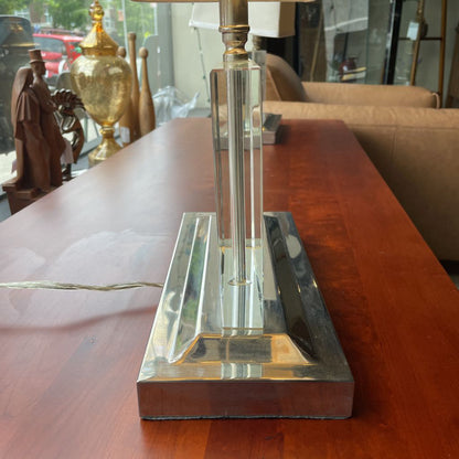 Rectangular Glass Base Table Lamp