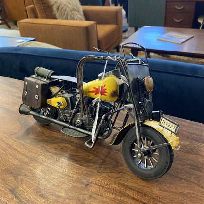 Yellow Metal Motorcycle Decor