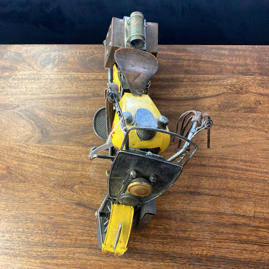 Yellow Metal Motorcycle Decor UNIQUE FINDS