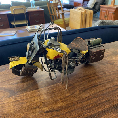 Yellow Metal Motorcycle Decor