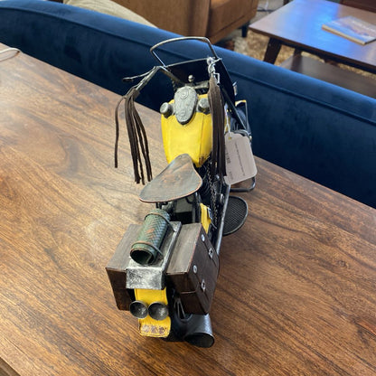Yellow Metal Motorcycle Decor