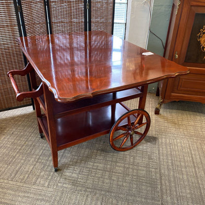 Vintage Hardwood Dropleaf Tea Cart C BAR CARTS