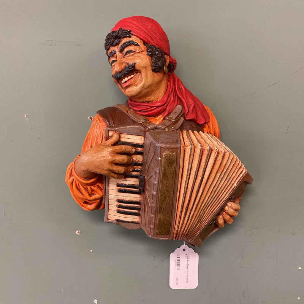 Accordion Player Wall Sculpture UNIQUE FINDS