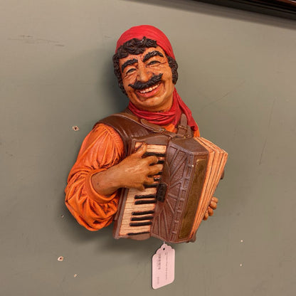 Accordion Player Wall Sculpture UNIQUE FINDS