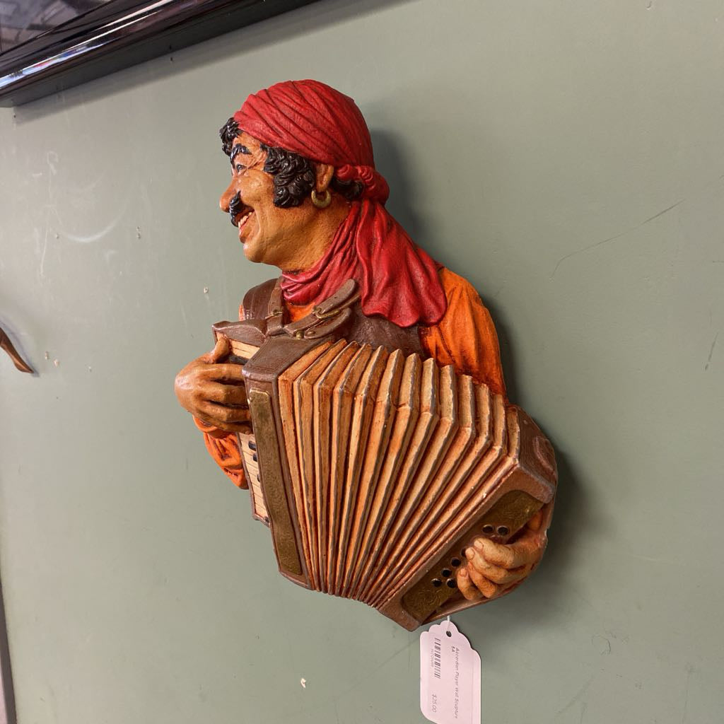Accordion Player Wall Sculpture UNIQUE FINDS