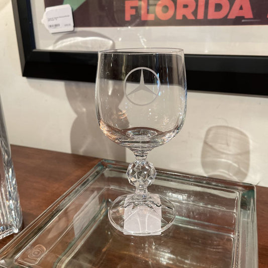 Mercedes Logo Pedestal Crystal Glass UNIQUE FINDS