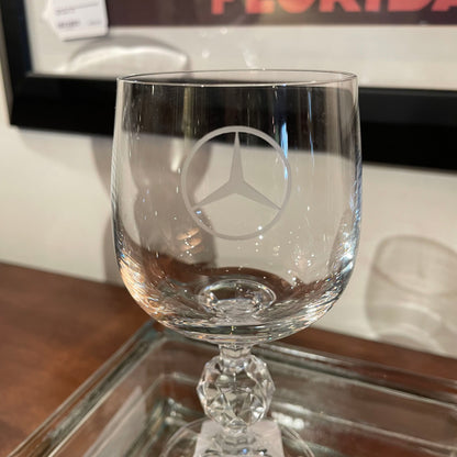 Mercedes Logo Pedestal Crystal Glass UNIQUE FINDS