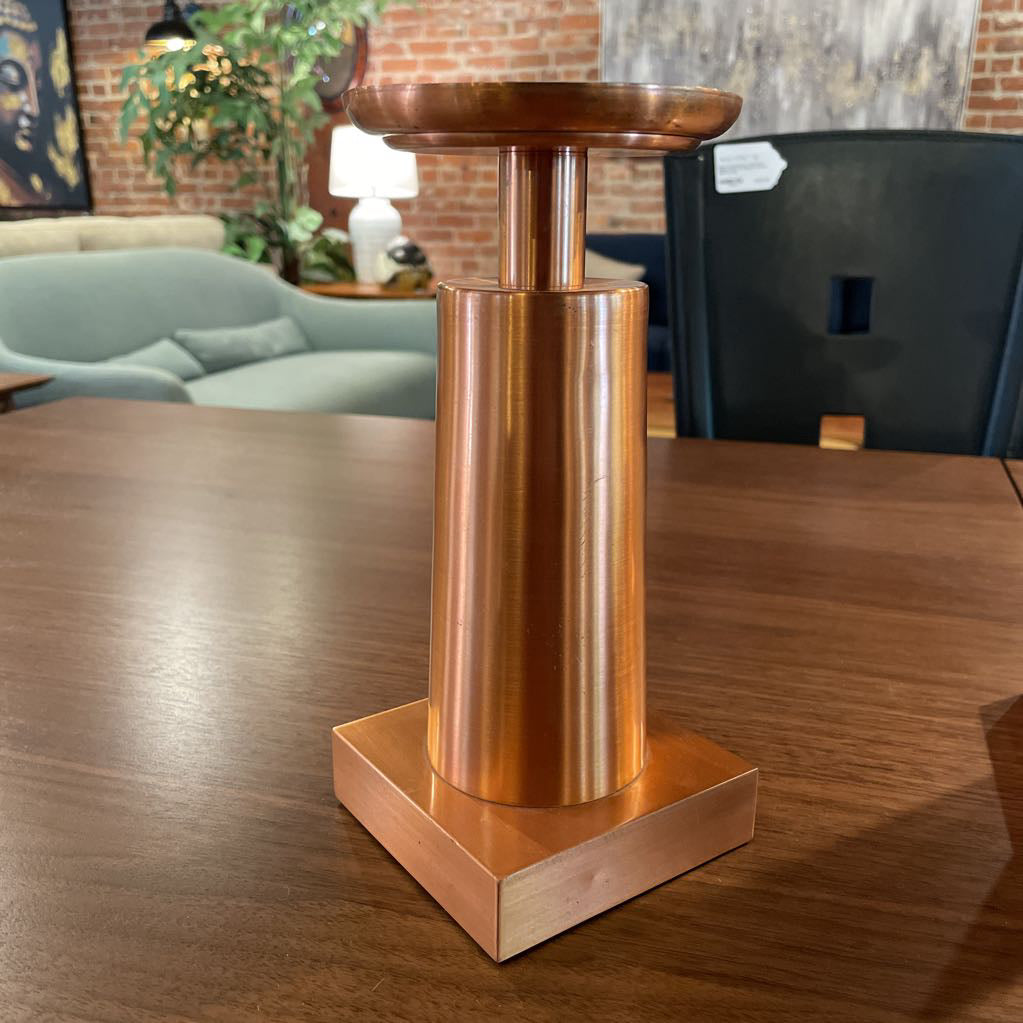 Copper Deco-Inspired Candlestick SET OF 2--AS IS UNIQUE FINDS