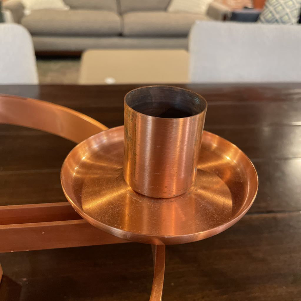 Round Copper Wheel Table Top 5 Candle Display UNIQUE FINDS