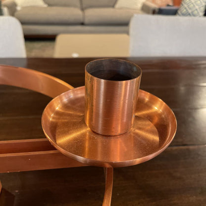 Round Copper Wheel Table Top 5 Candle Display UNIQUE FINDS