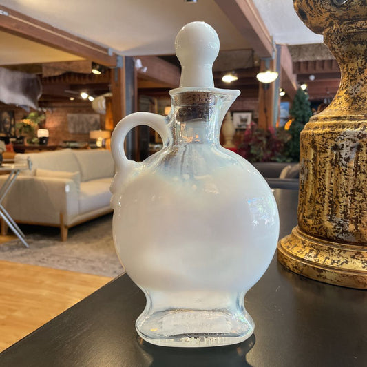 White with Blue Underlay Opalescent Glass UNIQUE FINDS