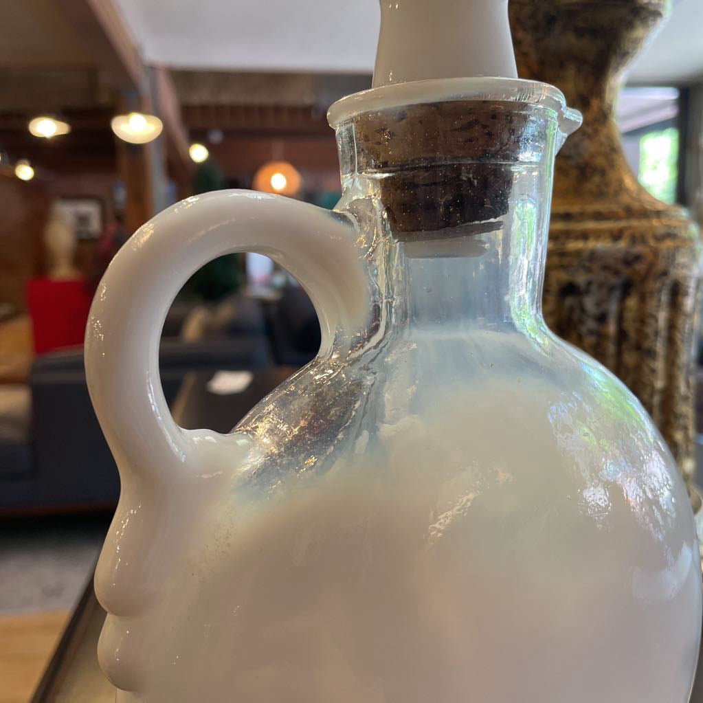 White with Blue Underlay Opalescent Glass UNIQUE FINDS
