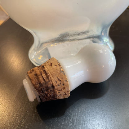 White with Blue Underlay Opalescent Glass UNIQUE FINDS
