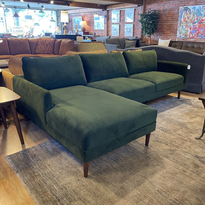 Egersund Moss Green LAF Chaise Sectional