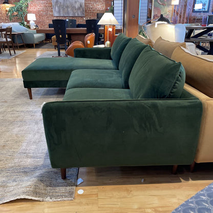 Egersund Moss Green LAF Chaise Sectional