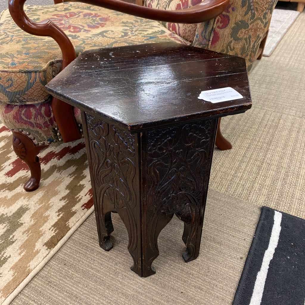 Antique Nouveau Hexagonal Side Table Plant Stand UNIQUE FINDS