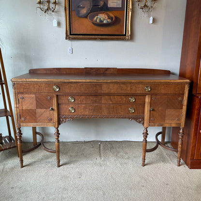 Mahogany Vintage Sideboard w/ Turned Legs