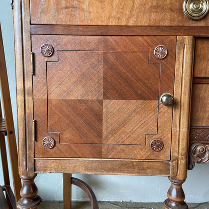 Mahogany Vintage Sideboard w/ Turned Legs