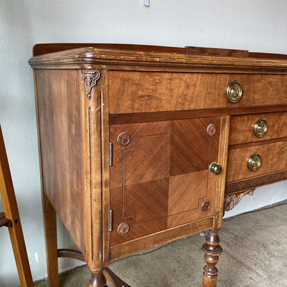 Mahogany Vintage Sideboard w/ Turned Legs