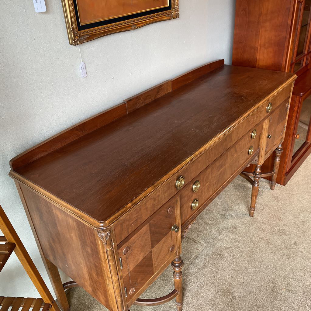 Mahogany Vintage Sideboard w/ Turned Legs