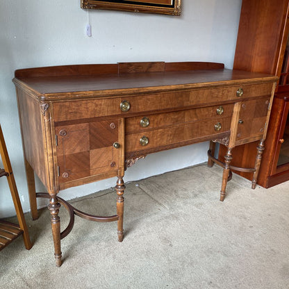 Mahogany Vintage Sideboard w/ Turned Legs