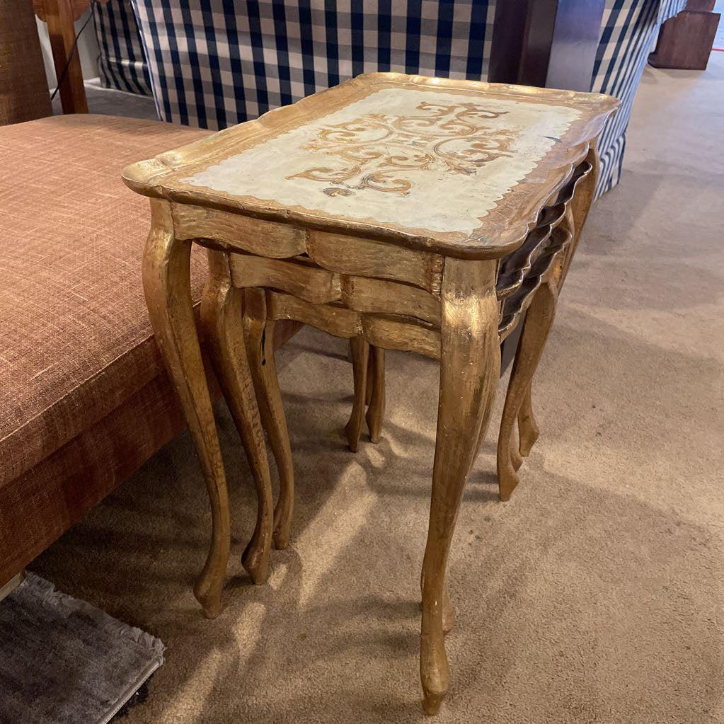 1960's Italian Golden Nesting Tables (set of 3)