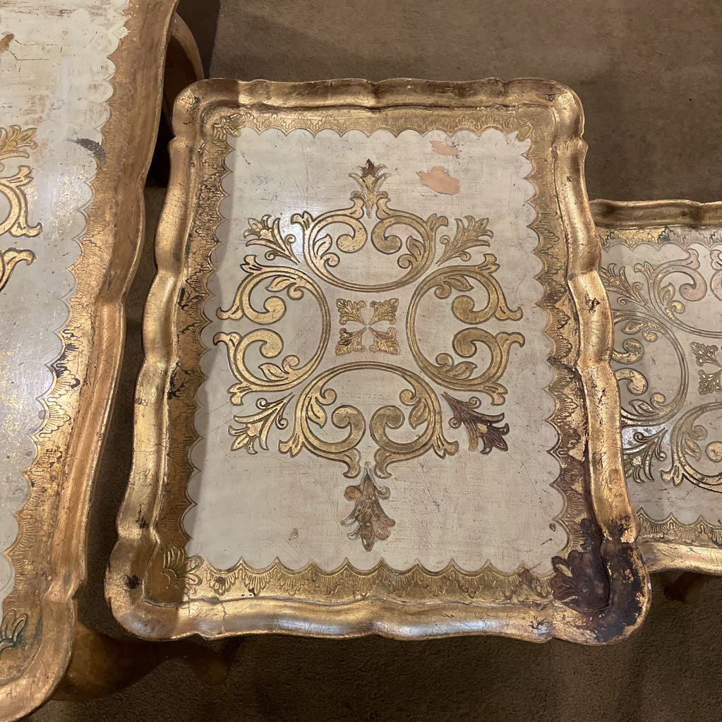 1960's Italian Golden Nesting Tables (set of 3)
