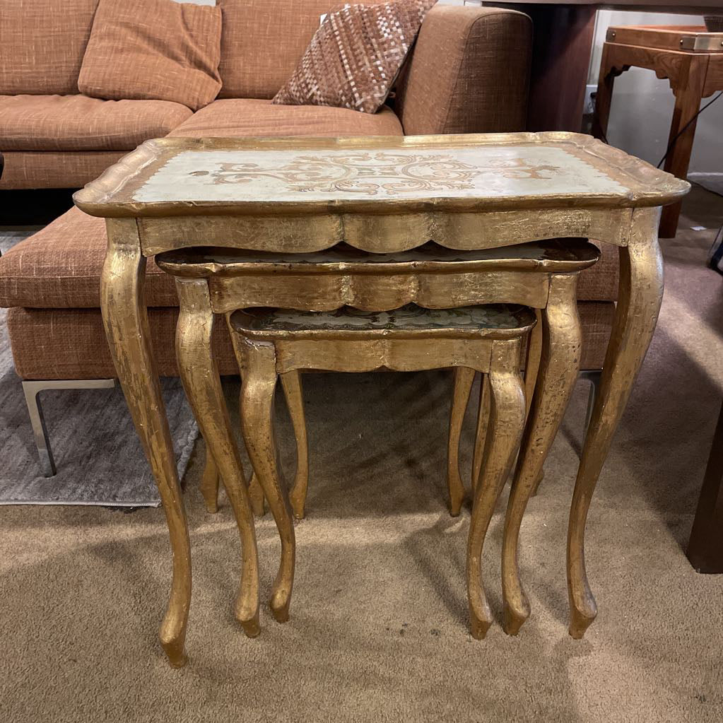 1960's Italian Golden Nesting Tables (set of 3)