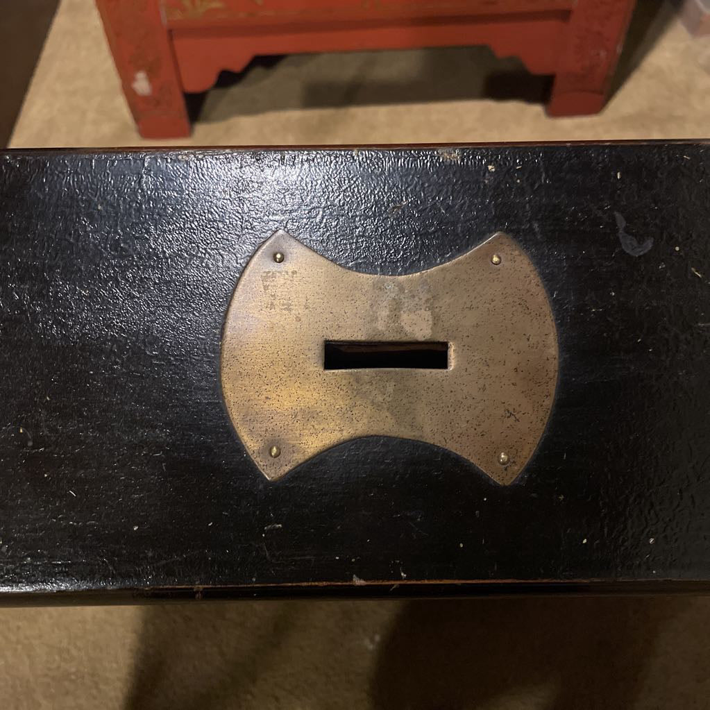 Antique Black and Gold Chinese Barber Stool UNIQUE FINDS