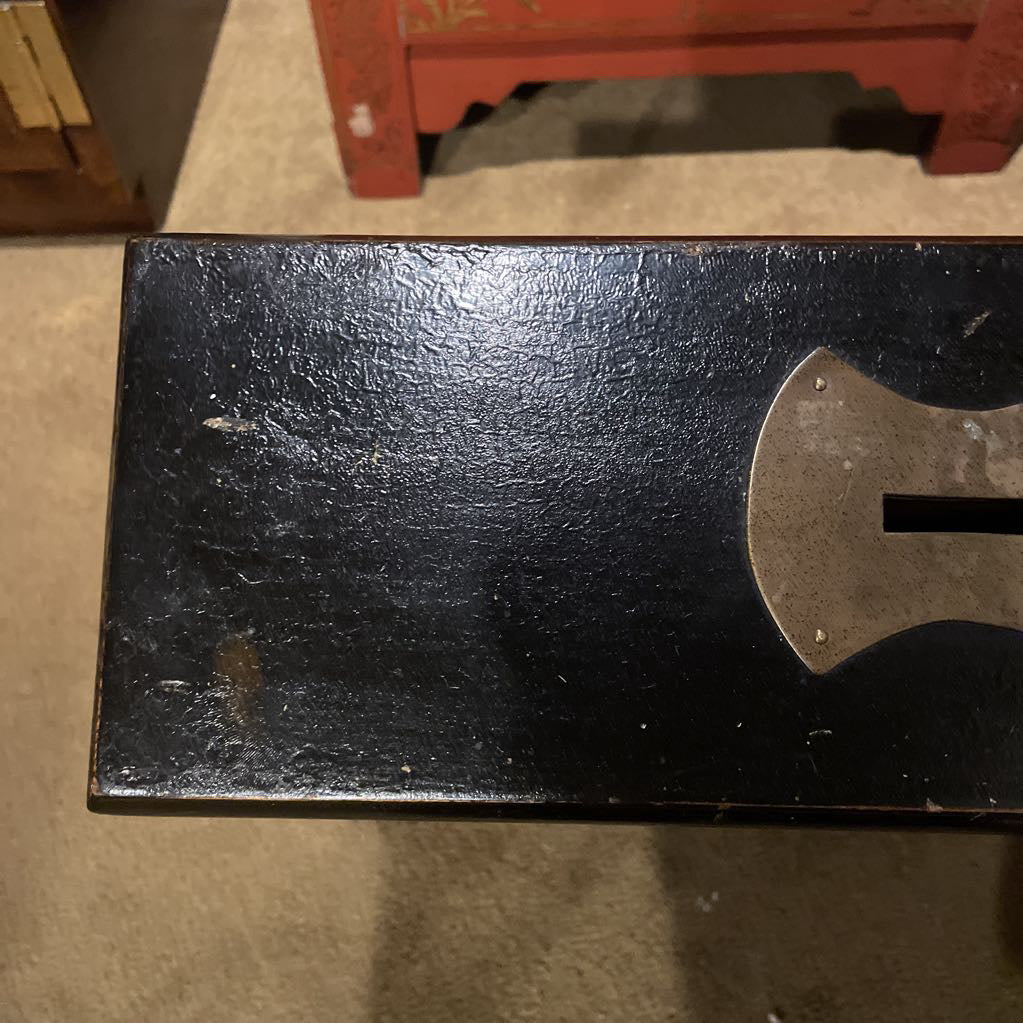 Antique Black and Gold Chinese Barber Stool UNIQUE FINDS