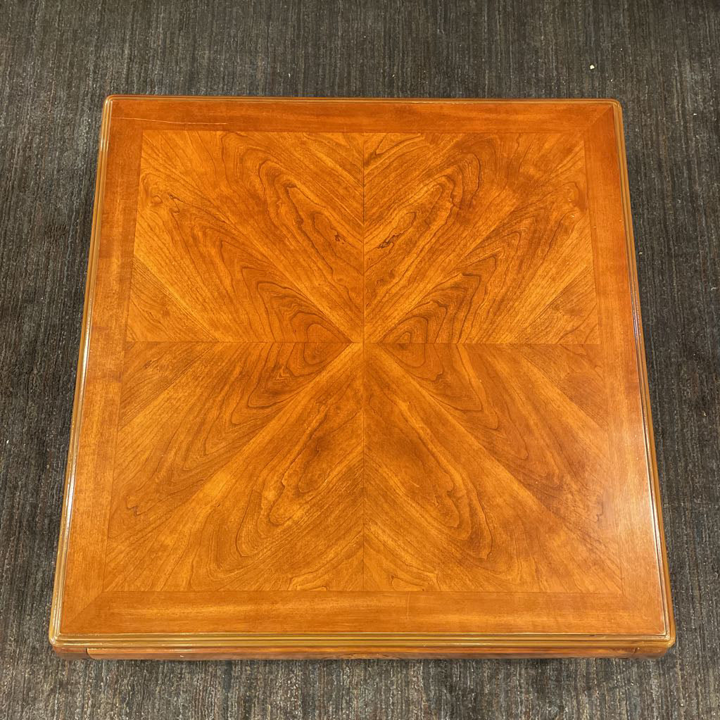 Bookmatched Square Wooden Coffee Table w/ Inturned Legs C COFFEE TABLES