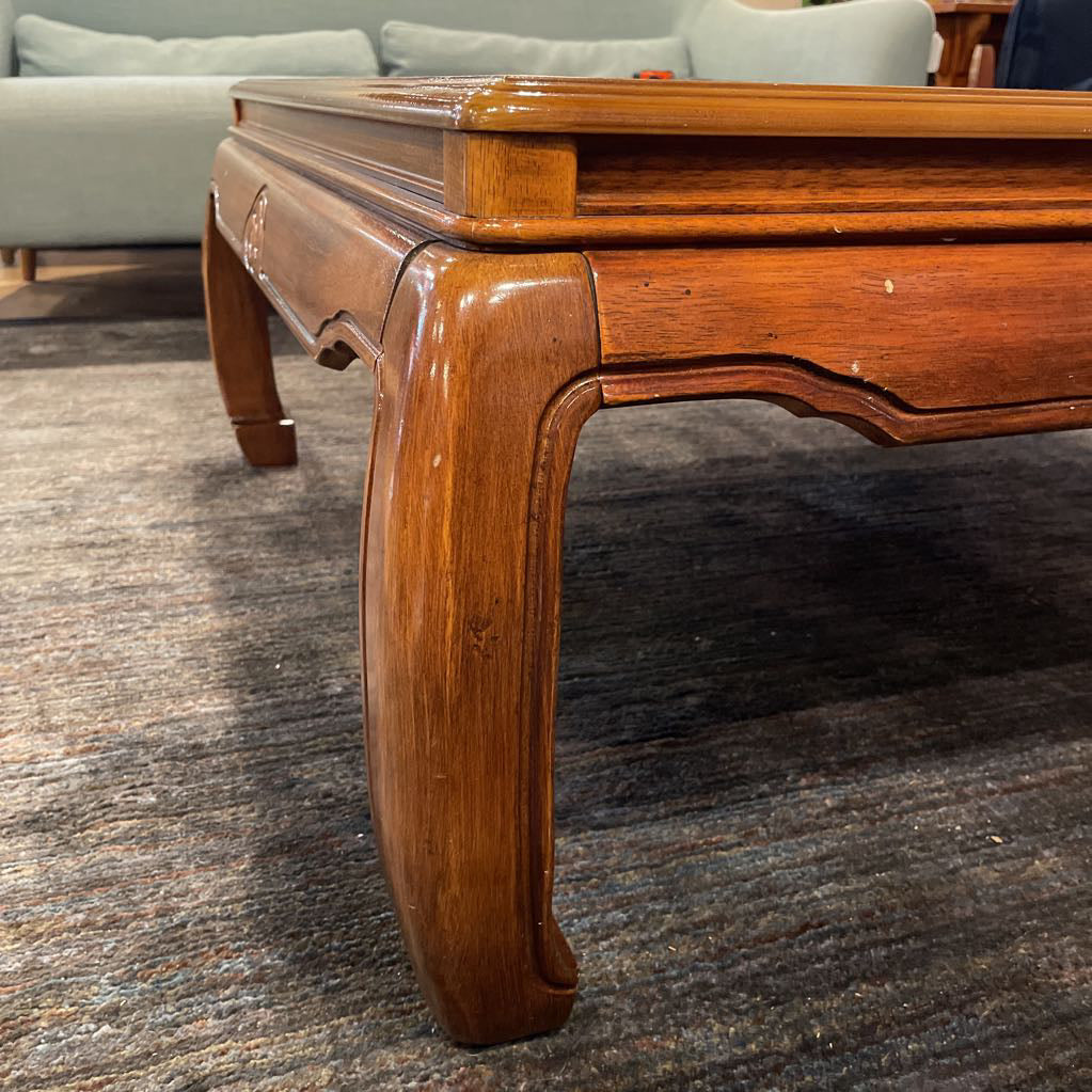 Bookmatched Square Wooden Coffee Table w/ Inturned Legs C COFFEE TABLES