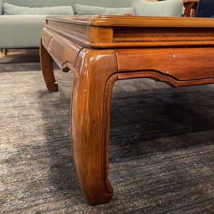 Bookmatched Square Wooden Coffee Table w/ Inturned Legs C COFFEE TABLES