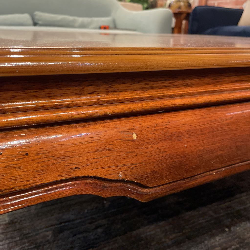 Bookmatched Square Wooden Coffee Table w/ Inturned Legs C COFFEE TABLES