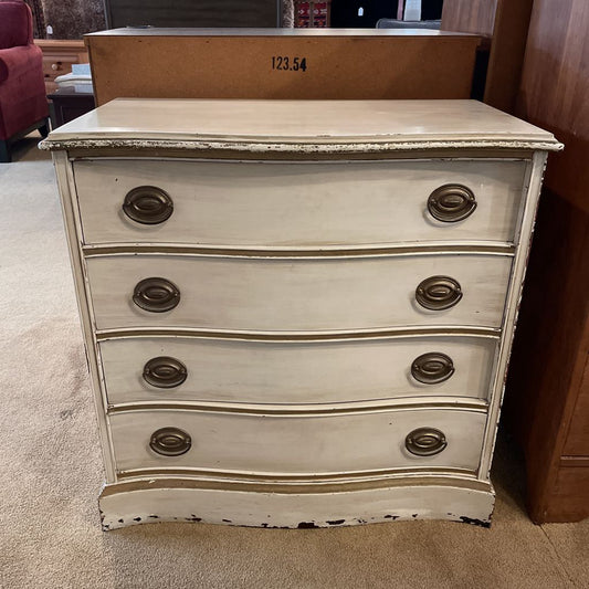 White Mahogany 4 Drawer Small Dresser C HIGHBOYS
