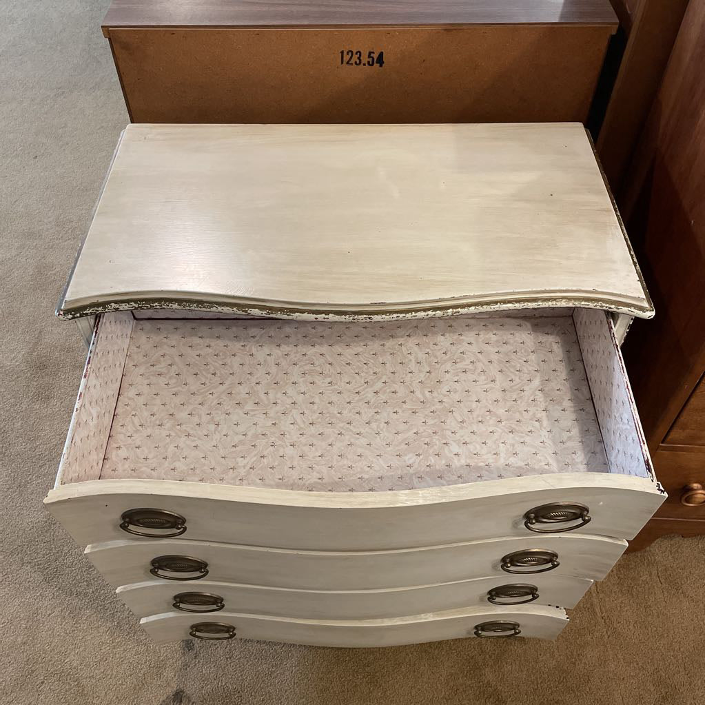 White Mahogany 4 Drawer Small Dresser C HIGHBOYS