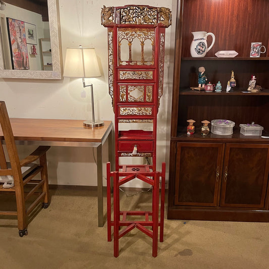 Red and Gold Chinese Washstand UNIQUE FINDS