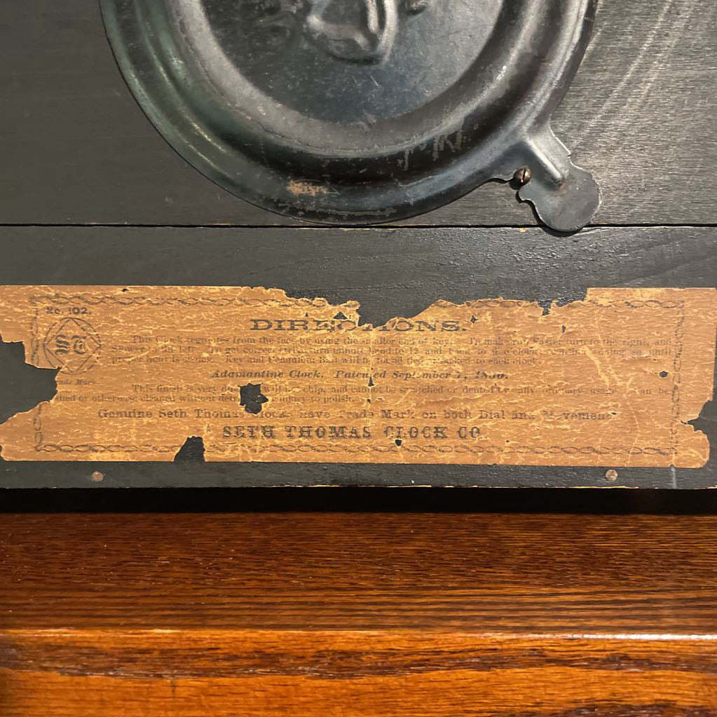 Burled Wood and Brass Mantel Clock--Works UNIQUE FINDS