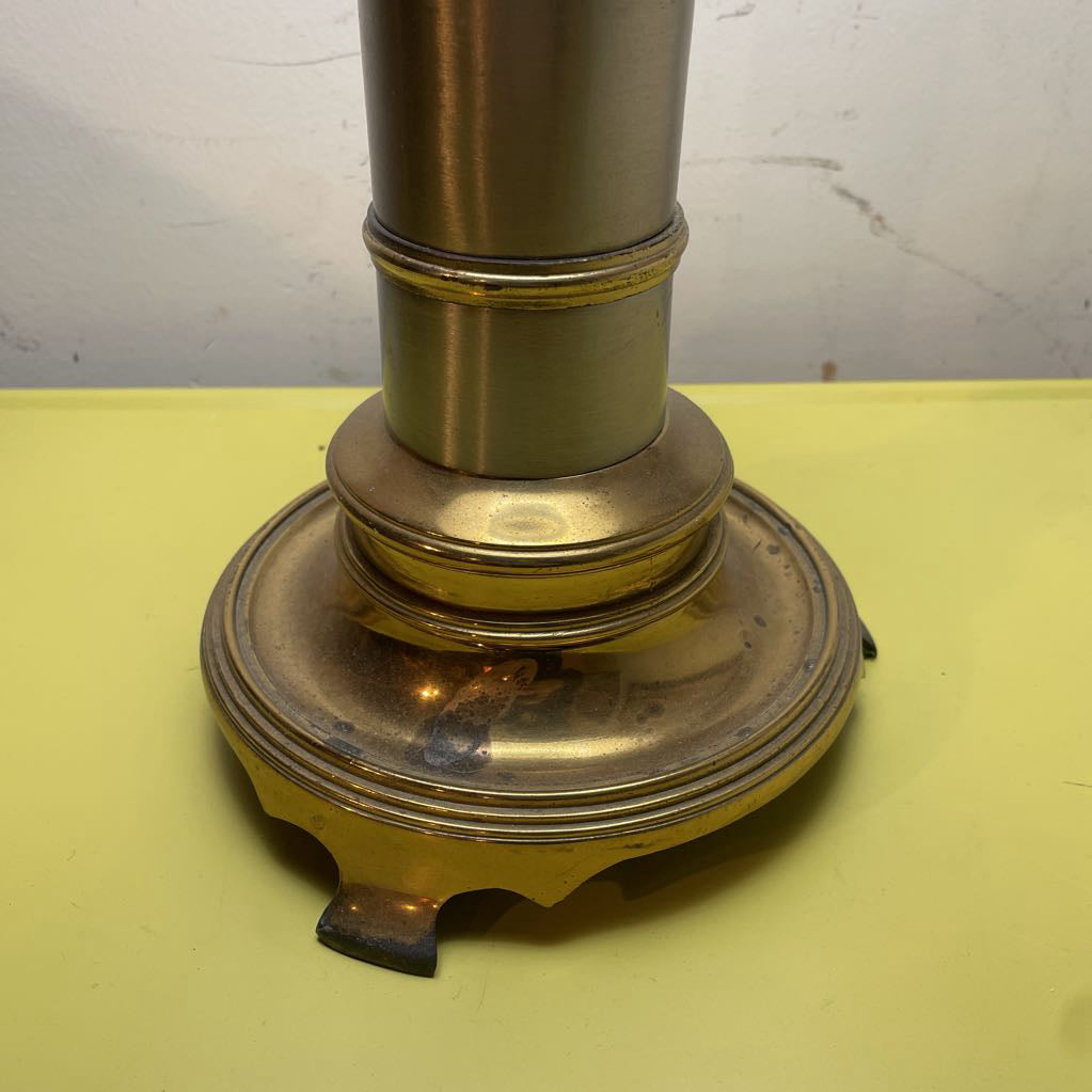 Round Brass Column Table Lamp