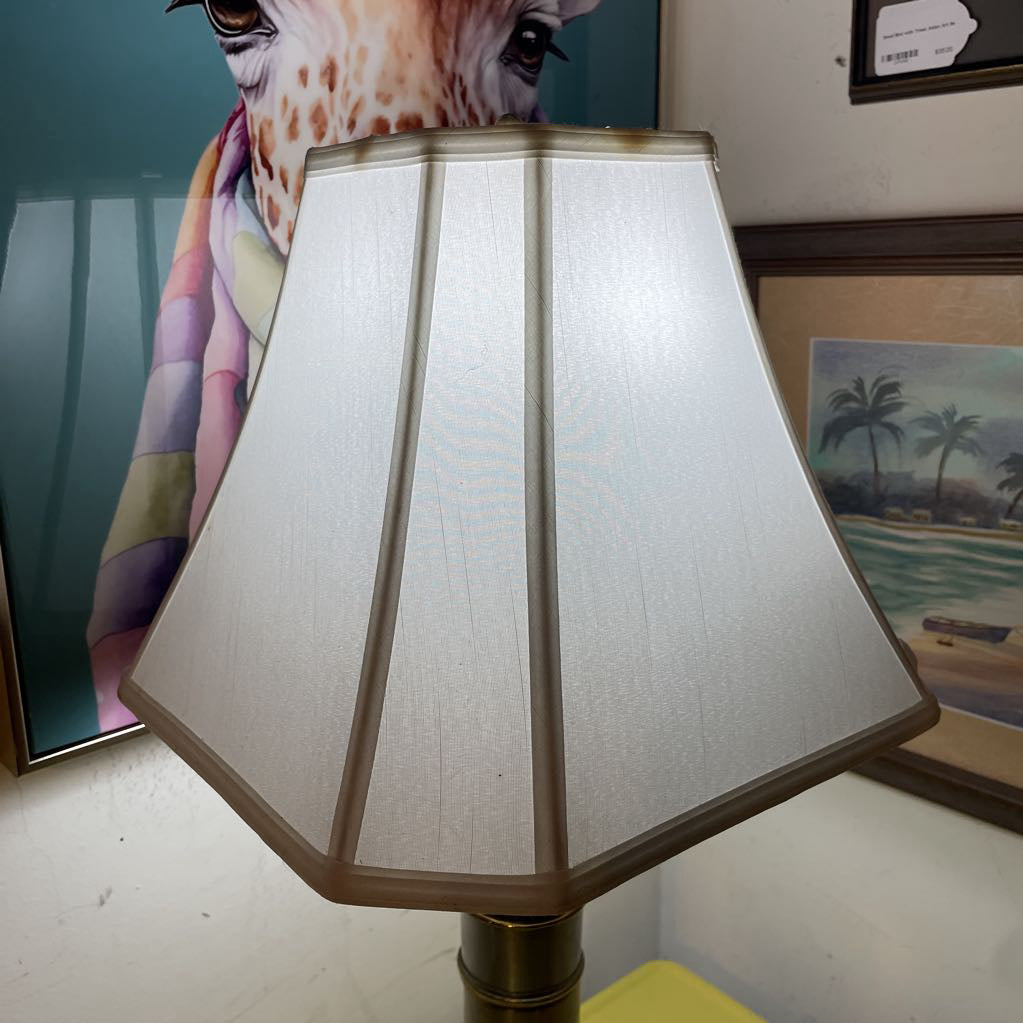 Round Brass Column Table Lamp