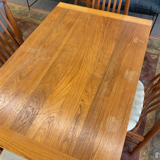 Danish Teak Drawleaf Dining Set (AS IS) U ACCENT CHAIRS